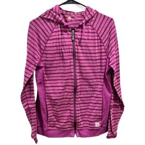 Carhartt Force Full Zip Hooded Jacket Lightweight Pink/Purple Stripe